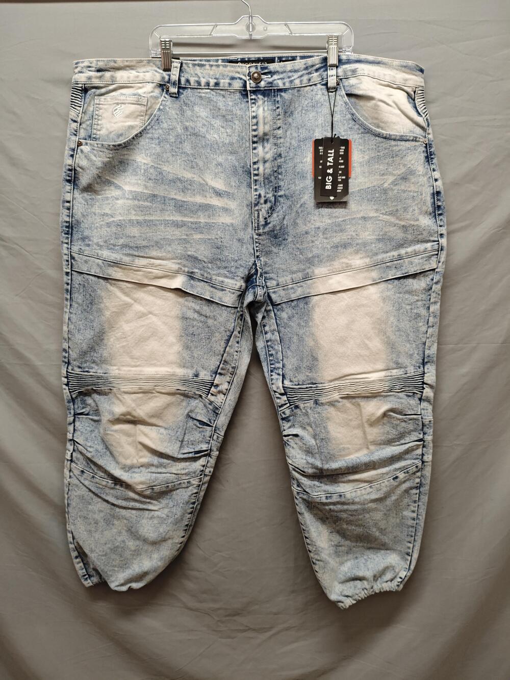 Rocawear Jeans Mens 50x32 Diamond Blue Classic Fit Big & Tall Moto Jogger Denim